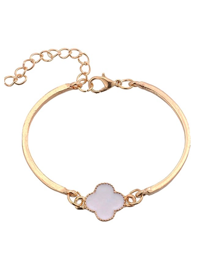 سوار موضة نسائي 1 قطعة تصميم بسيط بأربعة أوراق نبات البرسيم ملحقات تناسب جميع الأزياء