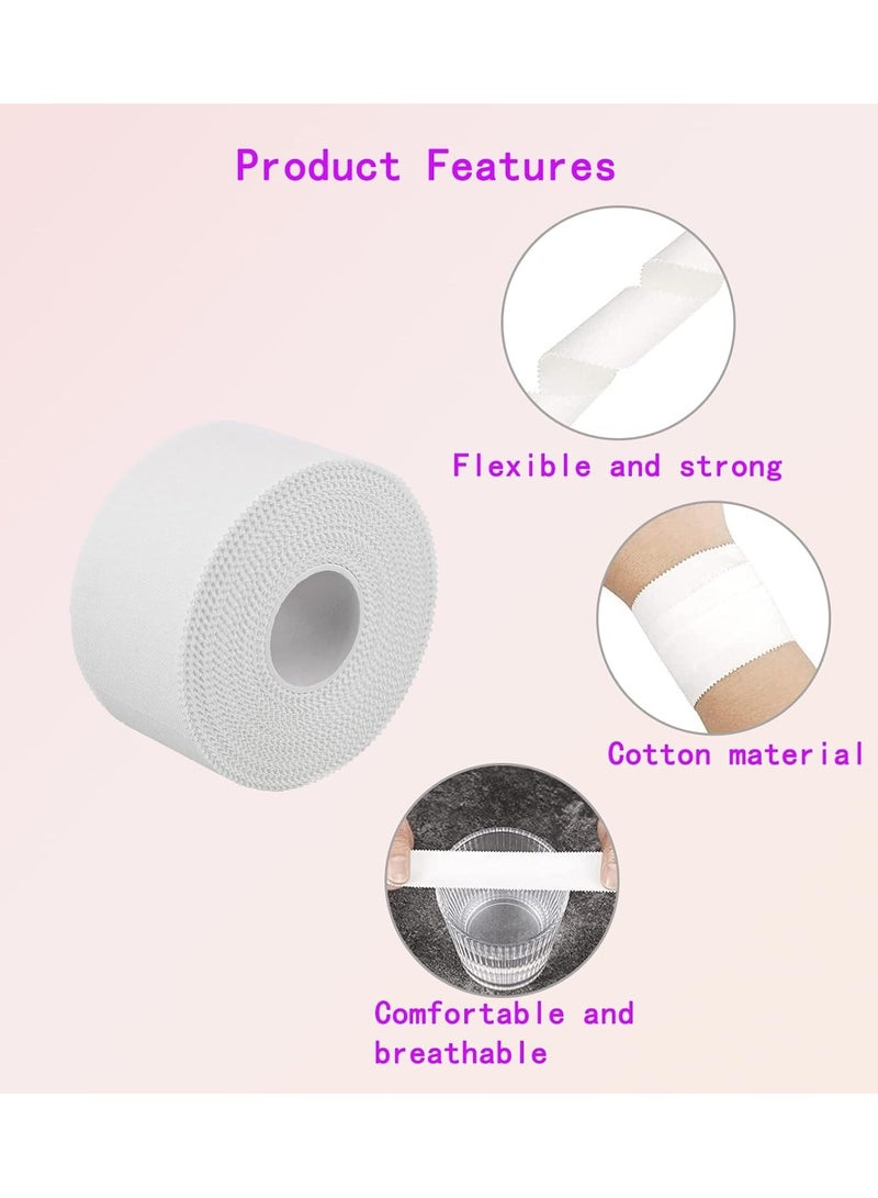 DELGREEN Athletic Sports Tape, 3 Rolls Zinc Oxide Tape, 10m x 2.5cm Cohesive Bandage Flexible Breathable Wrist Finger Tape Easy Tear Athletic Sports Tape for Sports Ankle（White） - Image 4