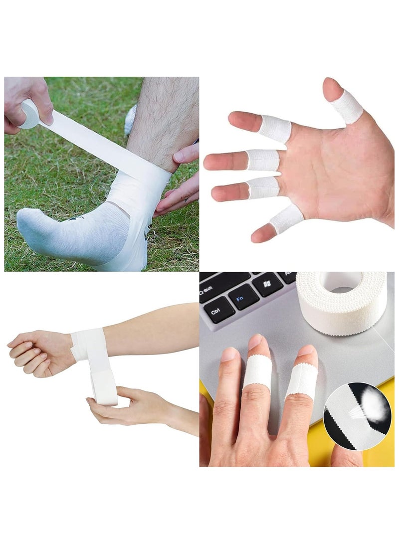DELGREEN Athletic Sports Tape, 3 Rolls Zinc Oxide Tape, 10m x 2.5cm Cohesive Bandage Flexible Breathable Wrist Finger Tape Easy Tear Athletic Sports Tape for Sports Ankle（White） - Image 5