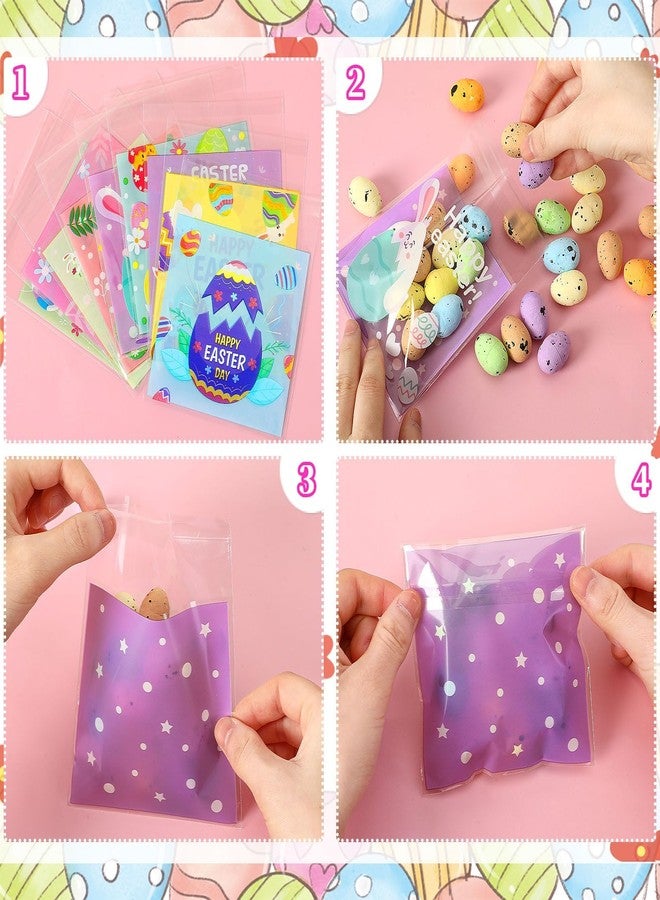 FEBSNOW 450 PCS Easter Self-Adhesive Transparent Candy Bag,Easter Theme Bunny Egg Cookie Candy Bags for Holiday Party Gift Decoration Supplies Favor (9 Patterns) - Image 3