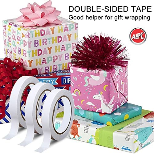 AIPL Double Sided Tape 0.6" Inch X 30 Meter Double Coated Multipurpose Tissue Tape Craft DIY Tape White Color for LED Strip Light Office Home Car Décor - Image 4