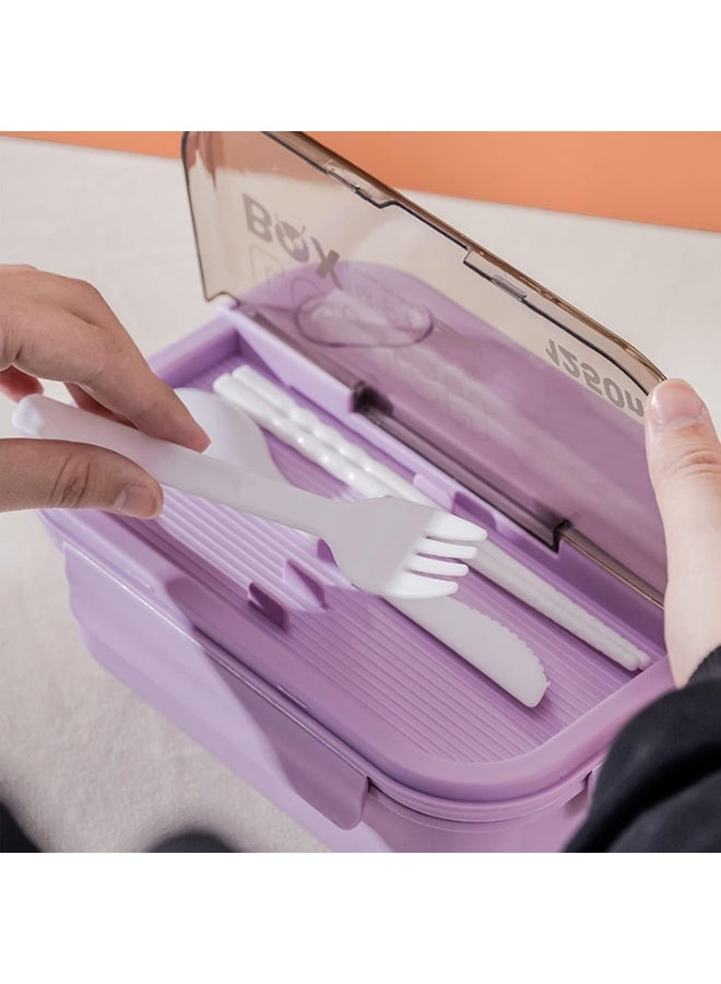 روییيس صناديق غداء بينتو، صندوق غداء بينتو قابل للتركيب سعة 1250 مل للبالغين، حاوية غداء مقاومة للتسرب، آمن للاستخدام في الميكروويف وغسالة الصحون متوفرة - Image 3