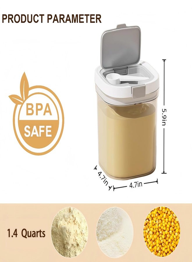 Micyples Formula Container to go-1300ml Travel Dispenser BPA Free Airtight Container with Spoon & Layered Storage,Sealed Lid,Stackable,Easy-Clean,Ideal for Coffee,Flour,Sugar,Cereal,Milk Powder(44oz) - Image 3