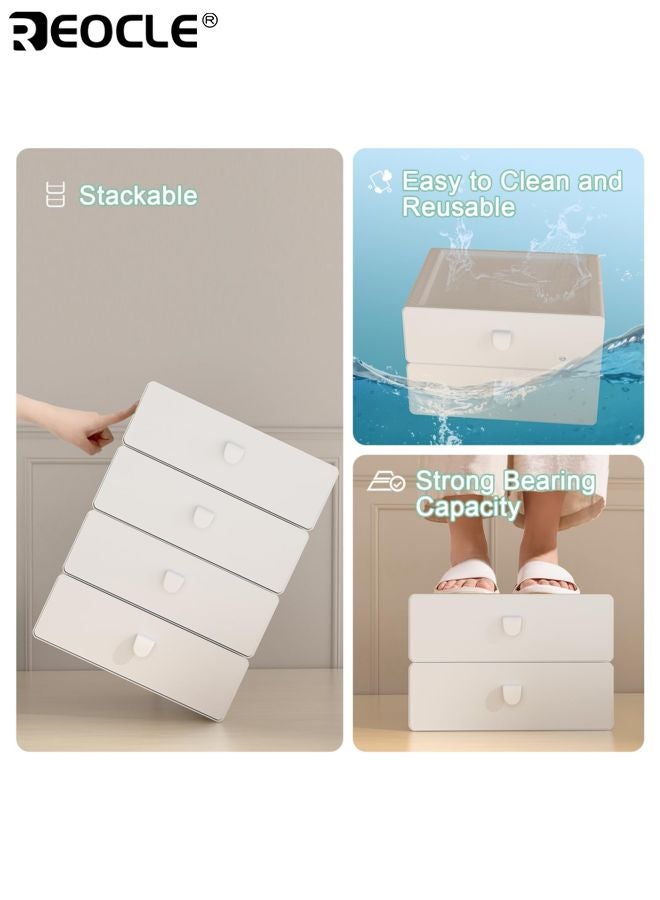 ريوكل منظم درج تحت الرف 15 خلية صندوق تخزين بلاستيكي للملابس الداخلية والجوارب وحمالات الصدر والسراويل الداخلية والوجبات الخفيفة منظم خزانة قابل للتكديس للاستخدام المنزلي والمدرسي - Image 3