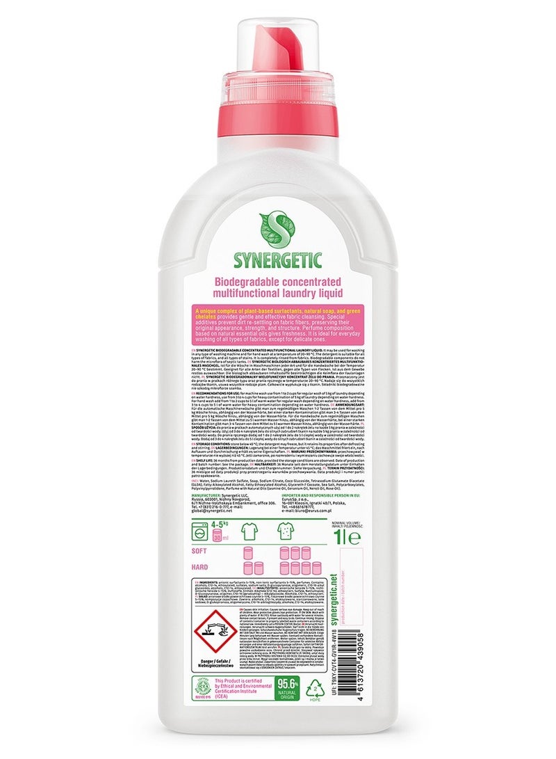 SYNERGETIC Biodegradable Concentrated Multifunctional Laundry Liquid 1000ml - Image 2