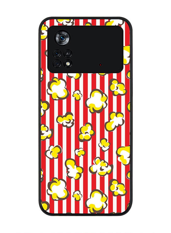 Stylizedd Rugged Black edge case for Poco M4 Pro 4G Slim fit Soft Case Flexible Rubber Edges Anti Drop TPU Gel Thin Cover - Popcorn Pop - Image 1