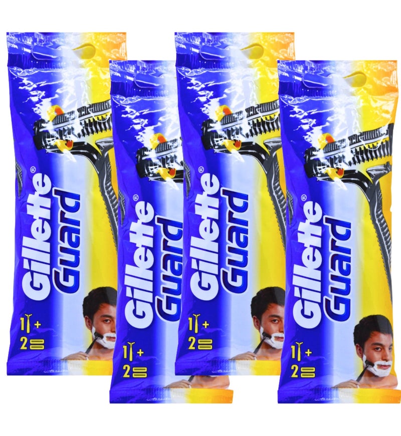 Gillette SkinGuard Razor Handle with 2 Blades Set of 4 Packet