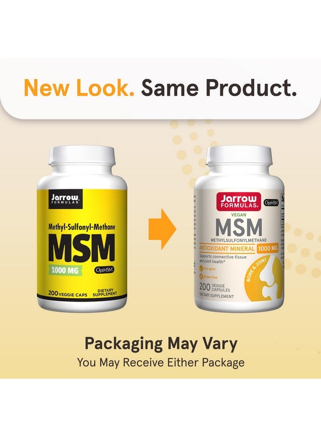jarrow formulas كبسولات جاررو فورمولا® إم إس إم، 1,000 ملغ، ميثيل سلفونيل ميثان، دعم صحة المفاصل، 200 كبسولة، حتى 200 حصة - Image 2