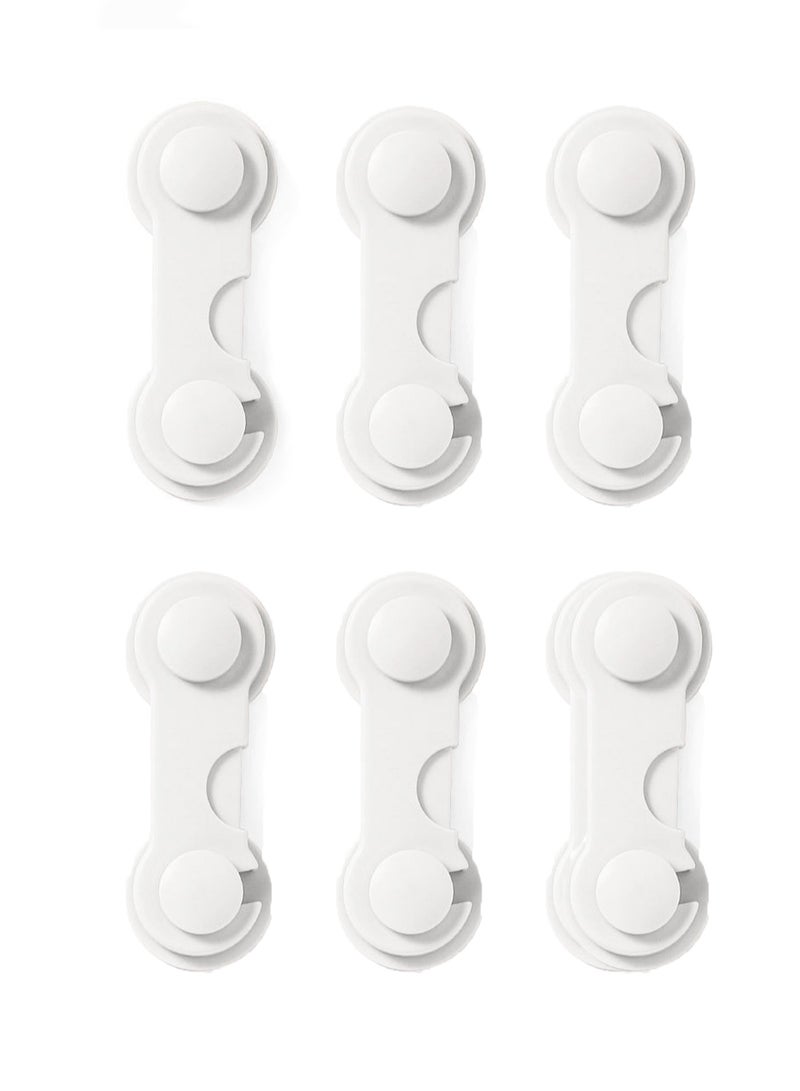 6 Pack Multifunctional Baby Anti-Pinch Drawer Lock Child Safety Lock Baby Protection Children's Products Cabinet Door Easy to Install Lock (Milky White) - Image 1