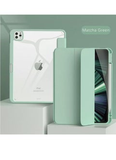 New Compatible with iPad Pro 13 inch Case 2024 M4 with Built-in Pencil Holder, for iPad Pro 13 Case with Hard Clear Back Shell, Support Pencil Pro & Pencil (USB-C), Auto Wake/Sleep,Matcha Green