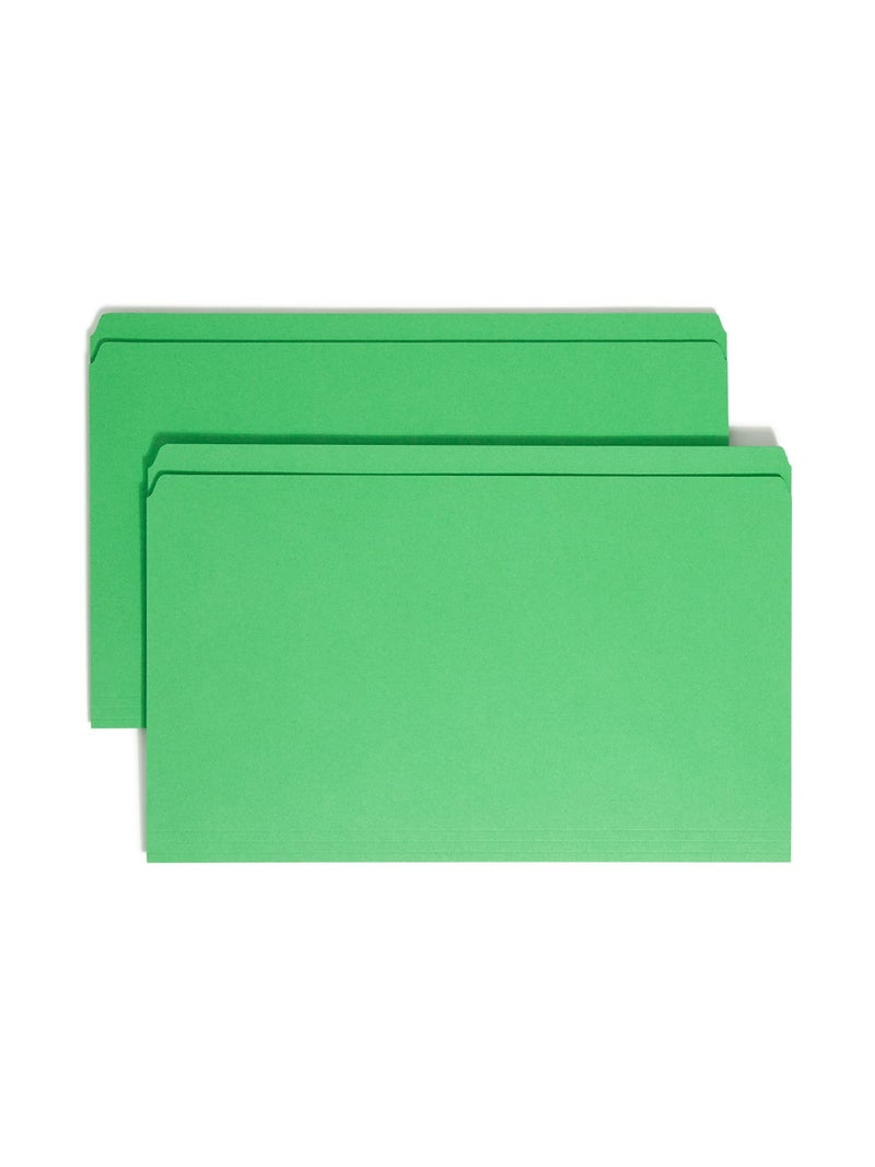 Smead File Folder, Reinforced Straight-Cut Tab, Legal Size, Green, 100 per Box (17110) - Image 1