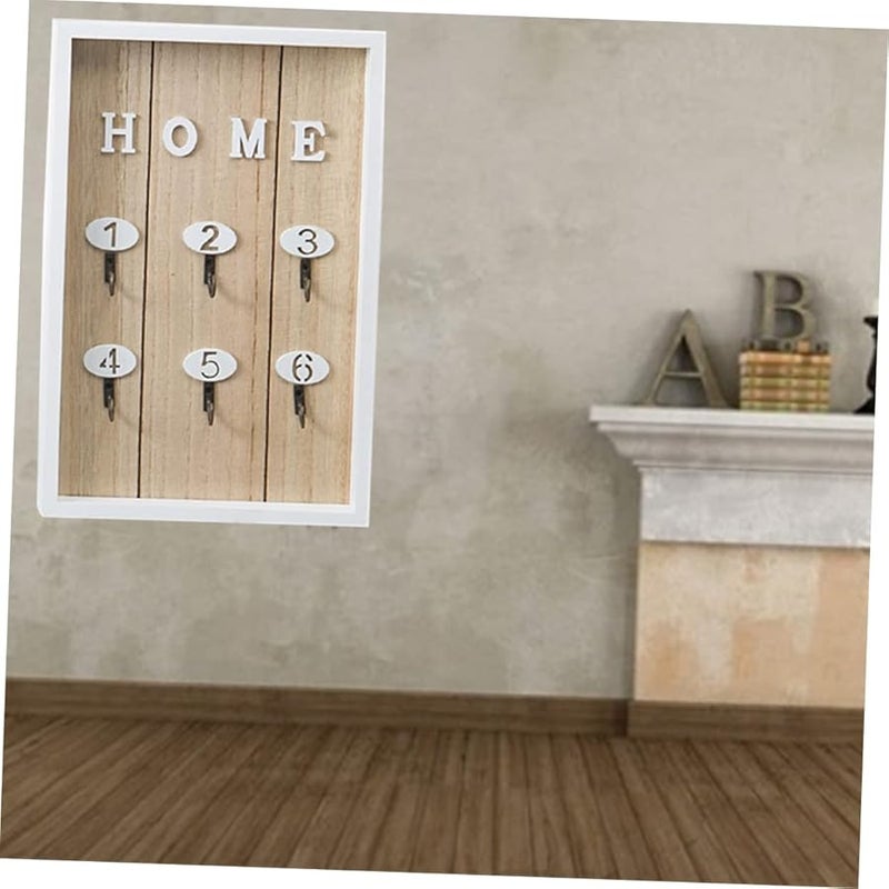 Unomor Wooden Wall Mounted Key Holder Organizer Decorative Rack Home Door Accessory - Image 3