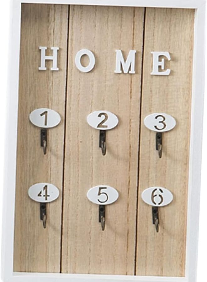 Unomor Wooden Wall Mounted Key Holder Organizer Decorative Rack Home Door Accessory - Image 1