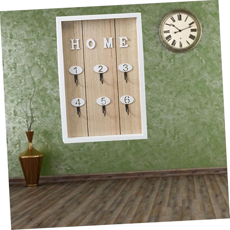 Unomor Wooden Wall Mounted Key Holder Organizer Decorative Rack Home Door Accessory - Image 5