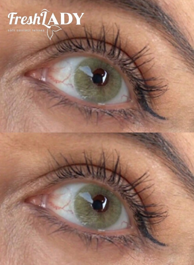 سيدة جديدة عدسات لاصقة ملونة خضراء من فريش ليدي للاستخدام السنوي - Image 3
