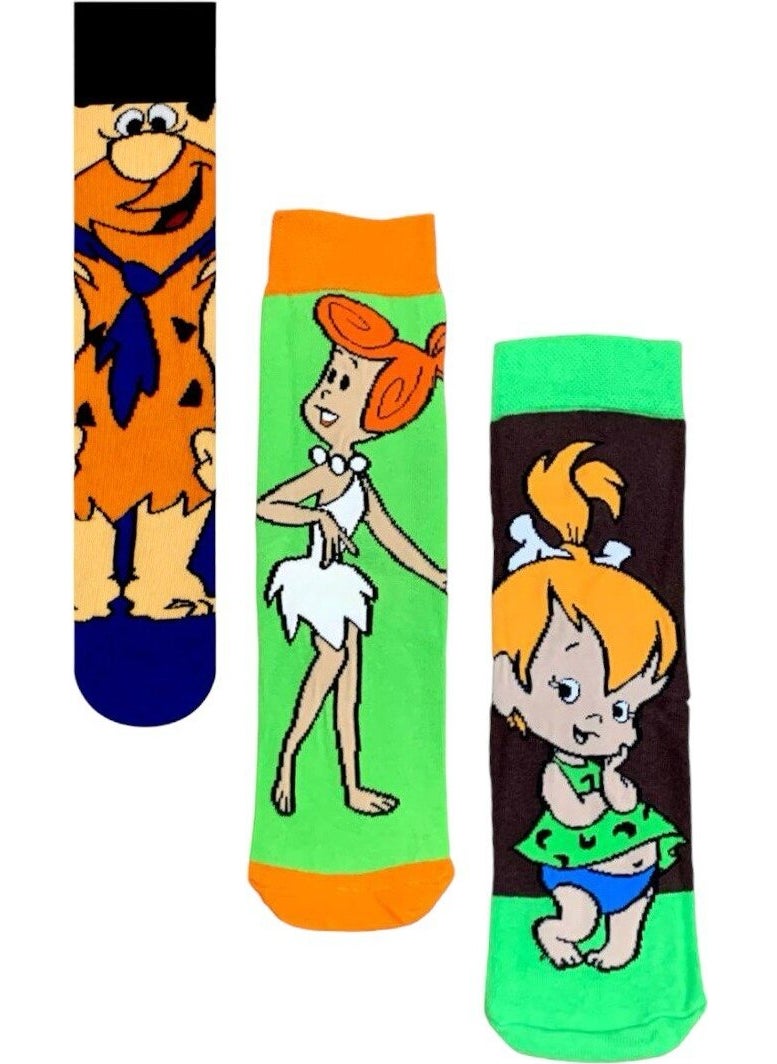 Al Bi 90Lık Al Bi 90's Fred&Wilma&Çakıl 3-Piece Combination Cotton Socks  - Image 1