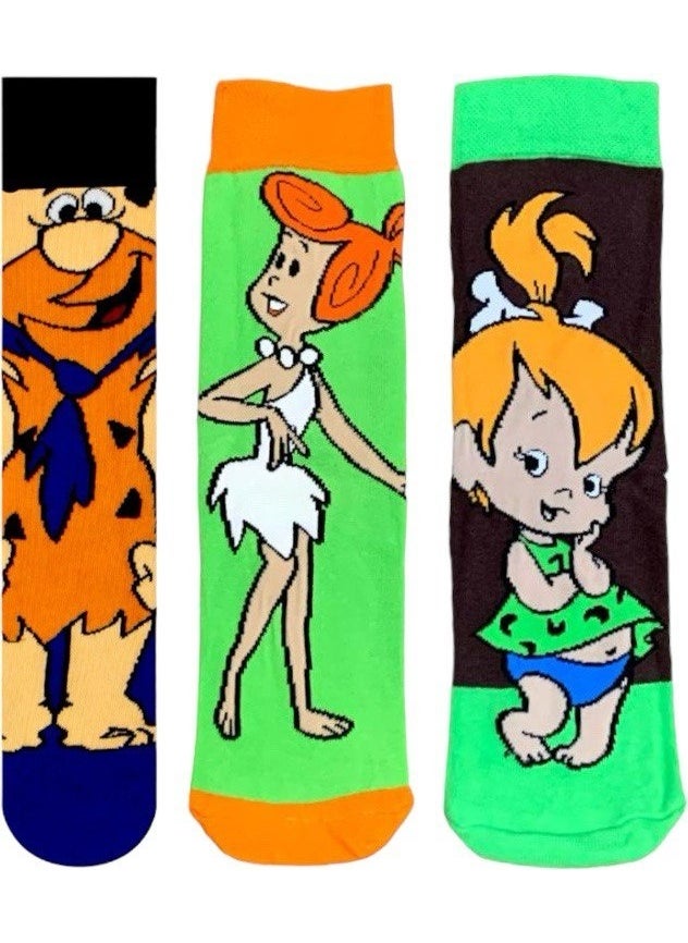 Al Bi 90Lık Al Bi 90's Fred&Wilma&Çakıl 3-Piece Combination Cotton Socks  - Image 2
