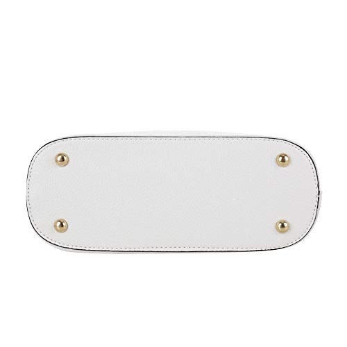 SG SUGU Lunar Lightweight Medium Dome Crossbody Bag Shoulder Bag with Double Tassels | Zipper Pocket | Adjustable Strap|White - Image 5