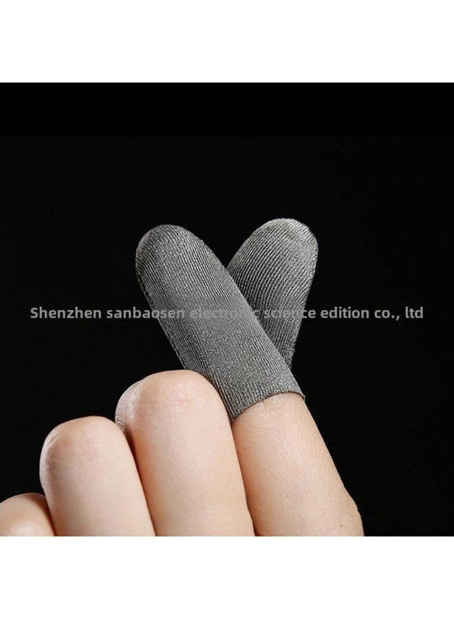 E-Sports Game Finger Cover Sweat-proof Breathable Silver Cloth Finger Cover Ultra-thin Glass Non-slip King Hand Swim Finger Cover Chicken Eating Artifact-Product Color:Ultra-thin Silver Fabric Fiber  - Image 1
