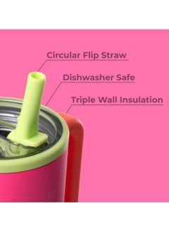 HydroJug HydroJug Traveler - 40 oz Water Bottle with Handle & Flip Straw - Fits in Cup Holder, Leak Resistant Tumbler-Reusable Insulated Stainless Steel & Rubber Base - Gifts for Women & Me  - Image 3