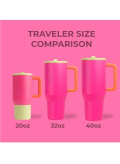 HydroJug HydroJug Traveler - 40 oz Water Bottle with Handle & Flip Straw - Fits in Cup Holder, Leak Resistant Tumbler-Reusable Insulated Stainless Steel & Rubber Base - Gifts for Women & Me  - Image 4