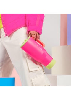 HydroJug HydroJug Traveler - 40 oz Water Bottle with Handle & Flip Straw - Fits in Cup Holder, Leak Resistant Tumbler-Reusable Insulated Stainless Steel & Rubber Base - Gifts for Women & Me  - Image 5
