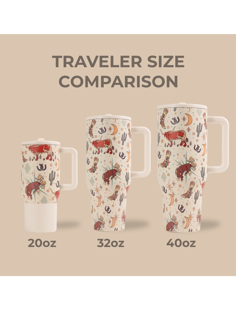 إبريق مائي Hydrojug Traveler - زجاجة ماء 40 أونصة مع مقبض وقش قش - يناسبها في حامل الكأس ، وتسرب مقاومة للبهلوان المعزول المقاوم للصدأ والقاعدة المطاطية - هدايا للنساء و ME - Image 5
