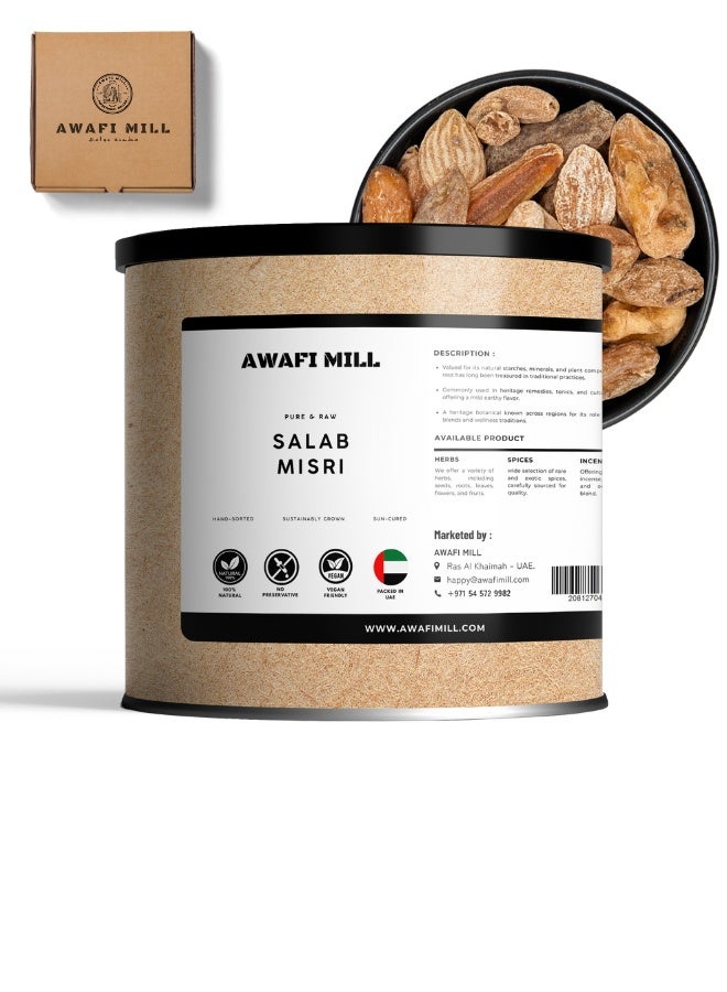 AWAFI MILL Salab Misri (Salep / Sahlab) – Food-Grade Orchid Tuber | Traditional Thickener for Hot Milk Drink, Puddings and Ice Cream - 100 g | 3.5 Oz - Image 1