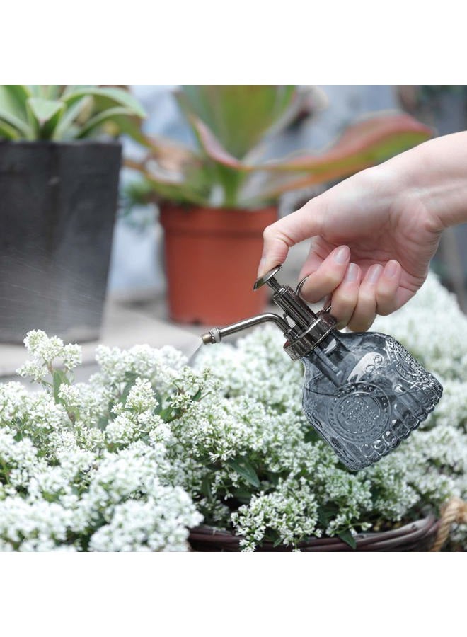 T4U 200ML Dark Grey Glass Watering Can, Retro Style Watering Sprayer, One Hand Watering Can with Pump on Top for Indoor and Outdoor, Garden, Flowers, Plants - Image 5