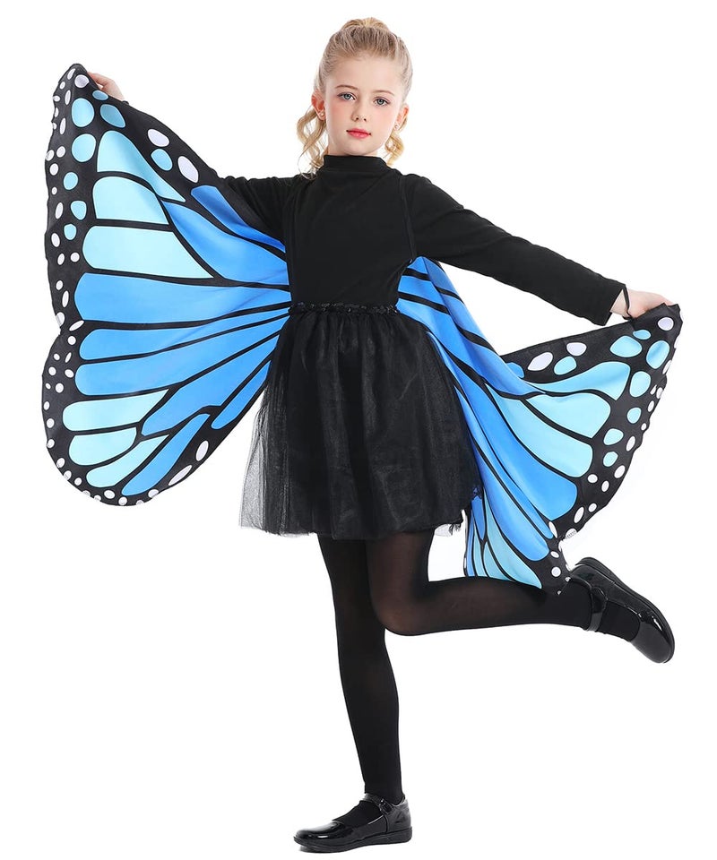 Seasons Kids Monarch Butterfly Cape Wings, Blue, One Size - Image 3