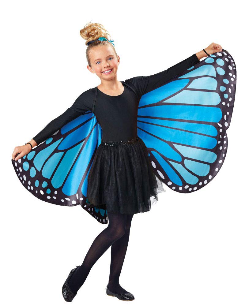 Seasons Kids Monarch Butterfly Cape Wings, Blue, One Size - Image 1
