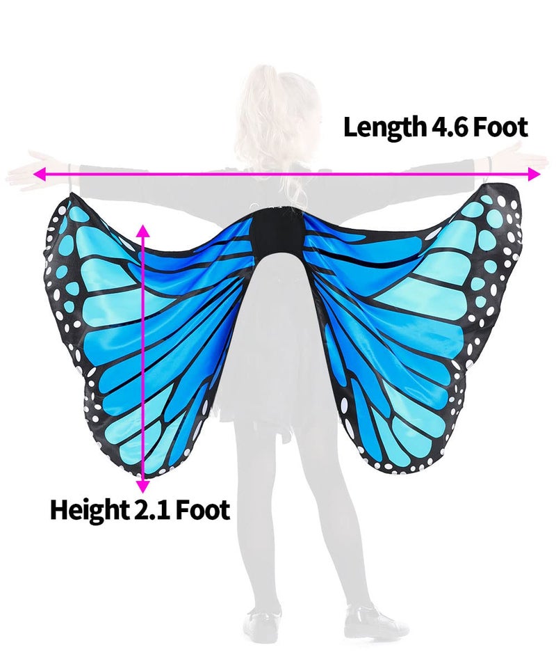 Seasons Kids Monarch Butterfly Cape Wings, Blue, One Size - Image 5