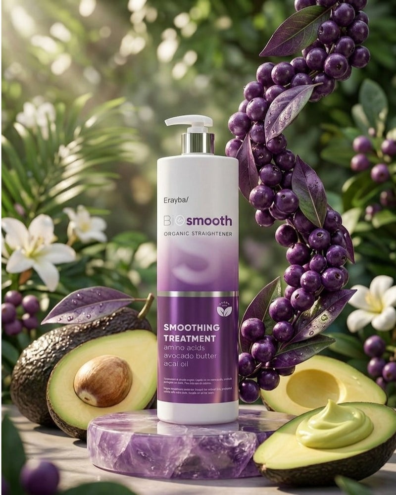 Erayba BioSmooth Organic Straightener Smoothing Treatment - Amino Acids, Avocado Butter & Açai Oil - Vegan - Image 3