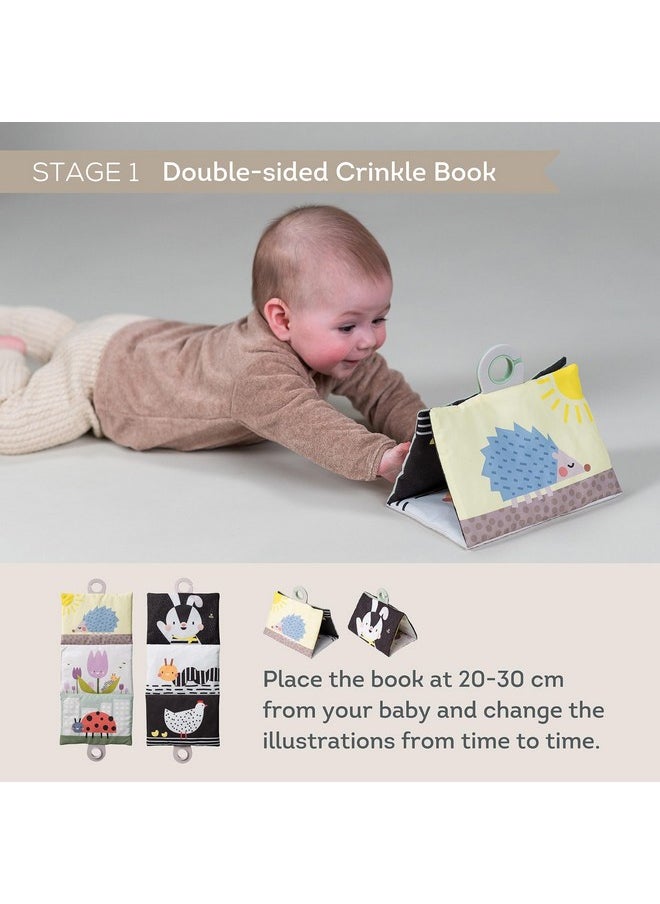 Taf Toys Taf Toys Baby Tummy Time Kit - High Contrast Black and White Crinkle Book, Tummy Time Support Pillow, Baby Activity Water Mat, Sensory Balls, Plate - Newborn Infant Tummy Time Sensory Toy Set 0 Month  - Image 4