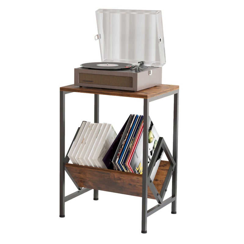 VonDream Spacious Turntable Stand with Vinyl Record Storage Holds 80 LPs AllinOne Record Player  Album Storage Record Player Stand with Storage