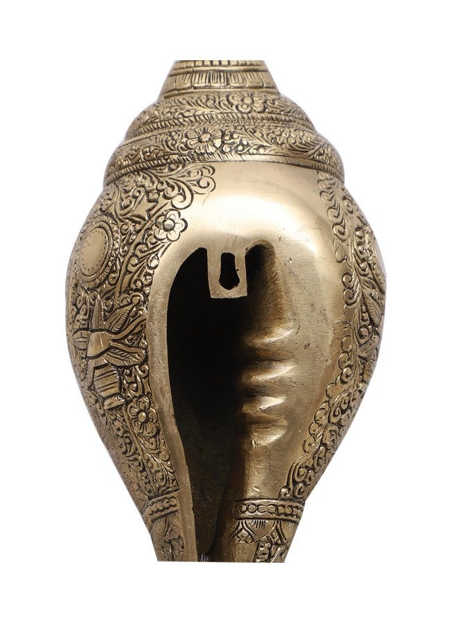 Two Moustaches Virat Roop Vishnu Brass Shankh 10 Inches, Shankh for Pooja, Wall Hanging, Table Top, Shankh Conch for Mandir/Pooja Room, Weight - 2.1 Kg, Size - 10 Inches, Pack of 1 - Image 5