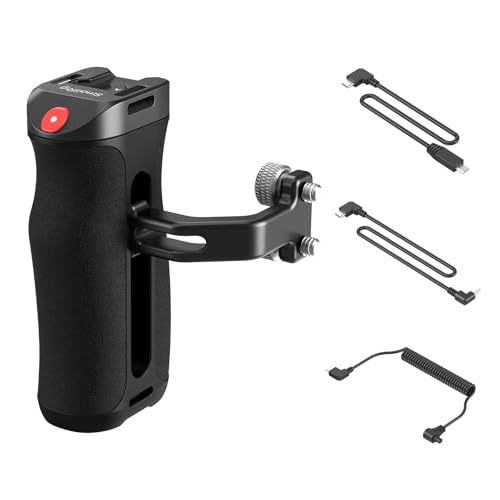 SMALLRIG Threaded Side Handle with Record StartStop Remote Trigger 3 Control Cable Compatible with Sony A7 III FX3 A6600 for Canon R5II R5C for FUJIFILM XH2S XT5 for Panasonic S5 II GH5 - Image 1