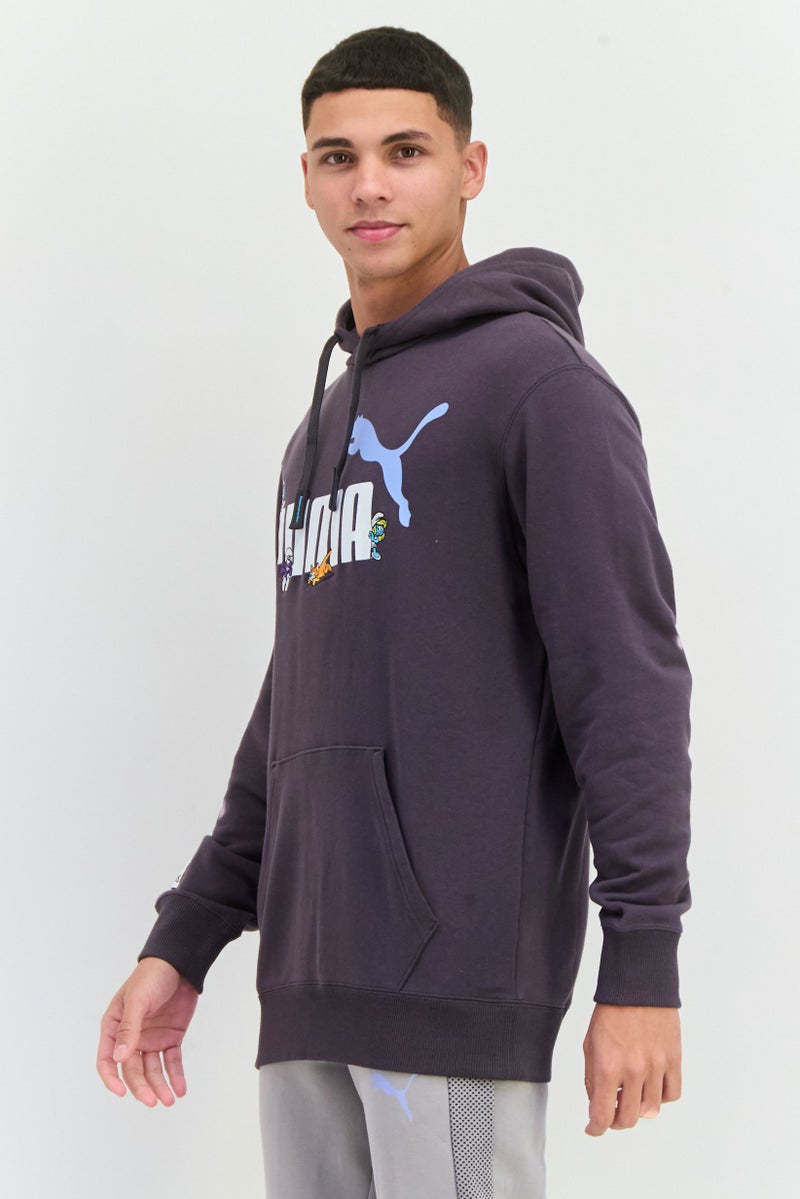 PUMA Puma x The Smurfs Men Sportswear Fit Long Sleeve Outdoor Hoodie, Dark Grey  - Image 2