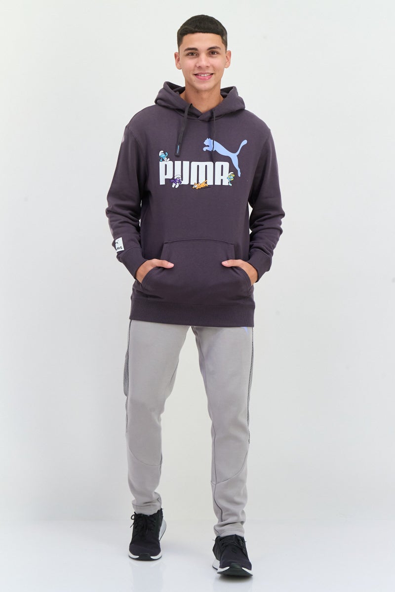 PUMA Puma x The Smurfs Men Sportswear Fit Long Sleeve Outdoor Hoodie, Dark Grey  - Image 4