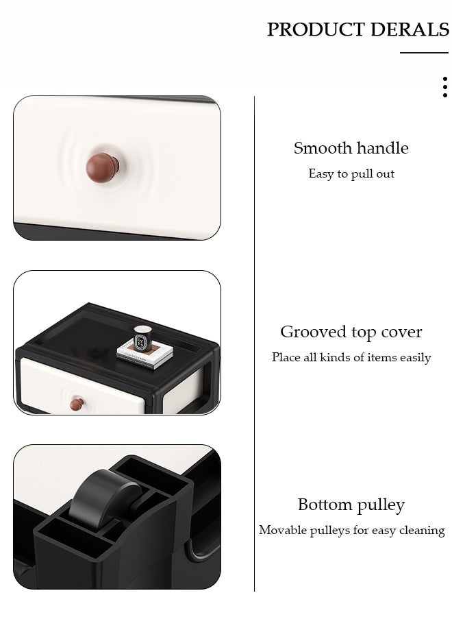 DUNISO Multipurpose 3-Drawer Storage Cabinet for Kitchen, Bathroom, Bedroom,Kitchen,Living Room,Office,Multifunctional Waterproof Design 3-Tier Vertical Storage Cabinets With Drawers, Slim Narrow Cabine - Image 4