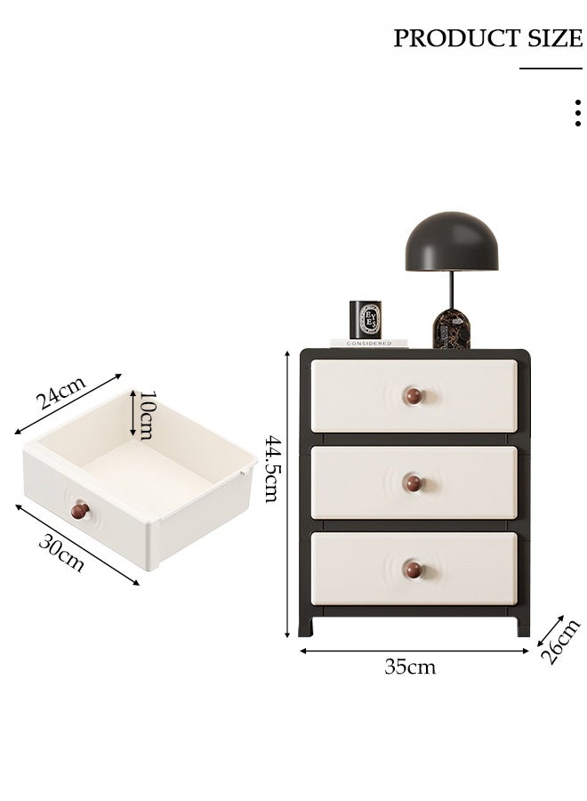 DUNISO Multipurpose 3-Drawer Storage Cabinet for Kitchen, Bathroom, Bedroom,Kitchen,Living Room,Office,Multifunctional Waterproof Design 3-Tier Vertical Storage Cabinets With Drawers, Slim Narrow Cabine - Image 2