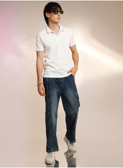كامبوس سوترا Men's Chalk White Lined-Knit Polo T-Shirt  - Image 5