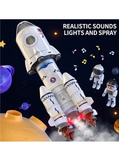KASTWAVE 5-in-1 Space Shuttle Rocket Toy Set for Kids Ages 3-9: STEM Educational Aerospace Playset with Astronaut Figures, Projection Lamp - Science Adventure Gift for Boys & Girls 3+  - Image 3