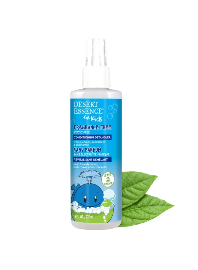 Desert Essence Kids Conditioning Detangler Spray 8.0 fl oz - Vegan, Gluten-Free. Cruelty-Free - Leaves hair smooth, shiny and easy to comb through - Gentle Formula (Unscented) - Image 1