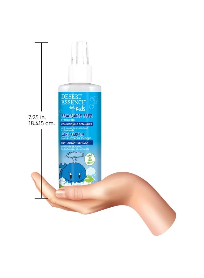 Desert Essence Kids Conditioning Detangler Spray 8.0 fl oz - Vegan, Gluten-Free. Cruelty-Free - Leaves hair smooth, shiny and easy to comb through - Gentle Formula (Unscented) - Image 3