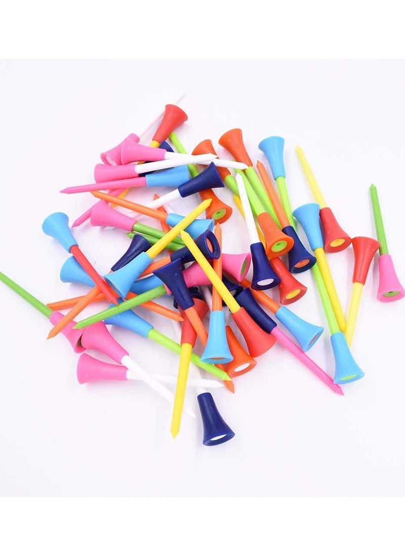 SYOSI Plastic Rubber Tipped Top Golf Tees 2-34 in Multi Color with Soft Cushion Unbreakable Durable Colored White Orange Red for Men Kids Women Gift Pack Tee Bulk Set 50PCS Random  - Image 4