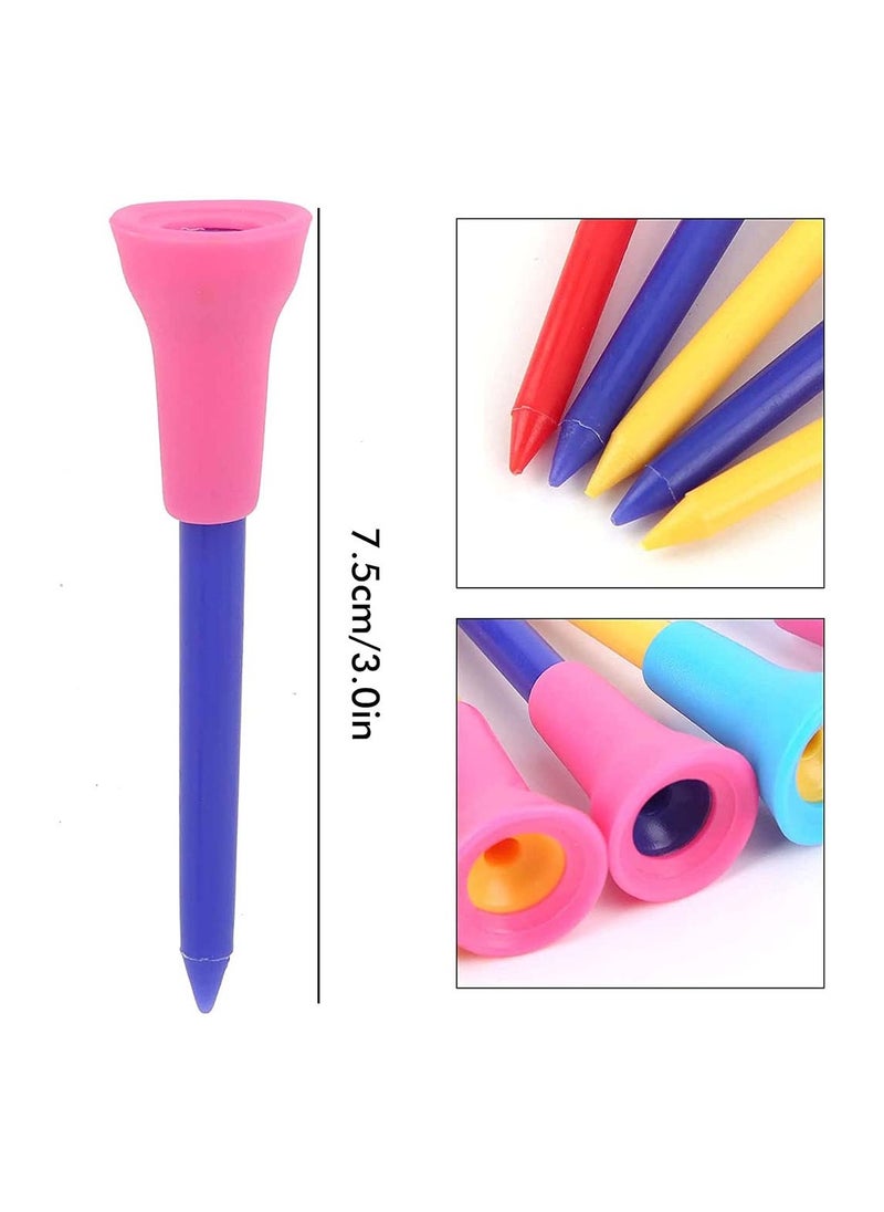 SYOSI Plastic Rubber Tipped Top Golf Tees 2-34 in Multi Color with Soft Cushion Unbreakable Durable Colored White Orange Red for Men Kids Women Gift Pack Tee Bulk Set 50PCS Random  - Image 5