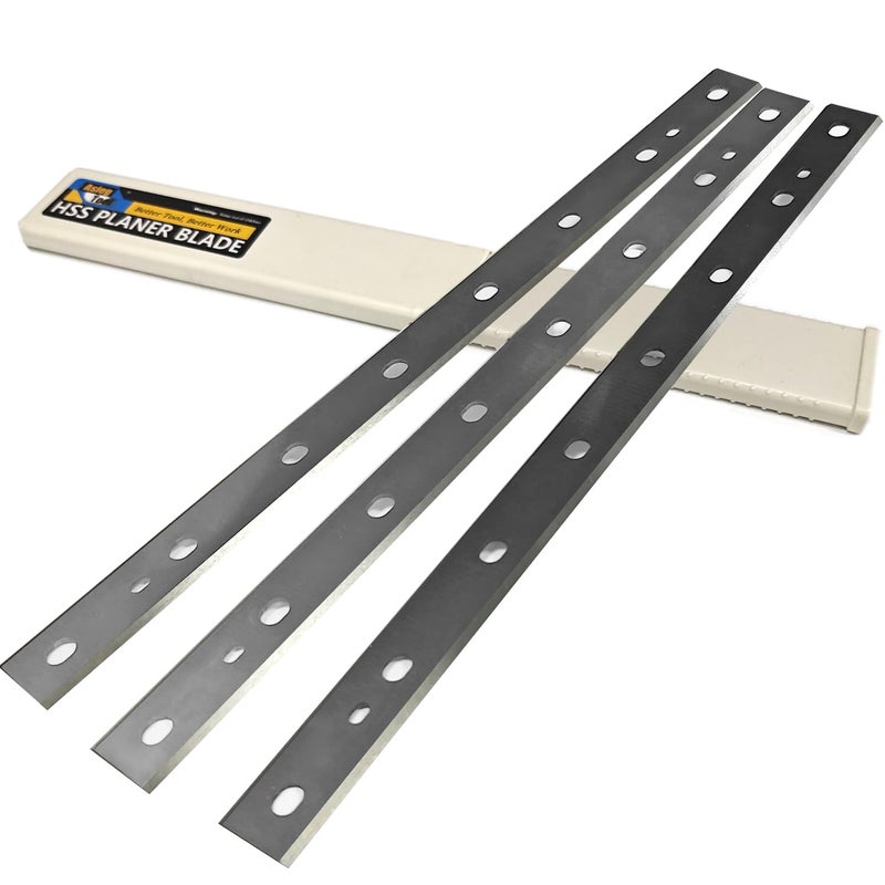 HSS Planer Blades Knives for DeWalt DW734 7342 Thickness Planers with 12.5 inch Replacement Heat Treated Double edge 1 Set (3 pcs)