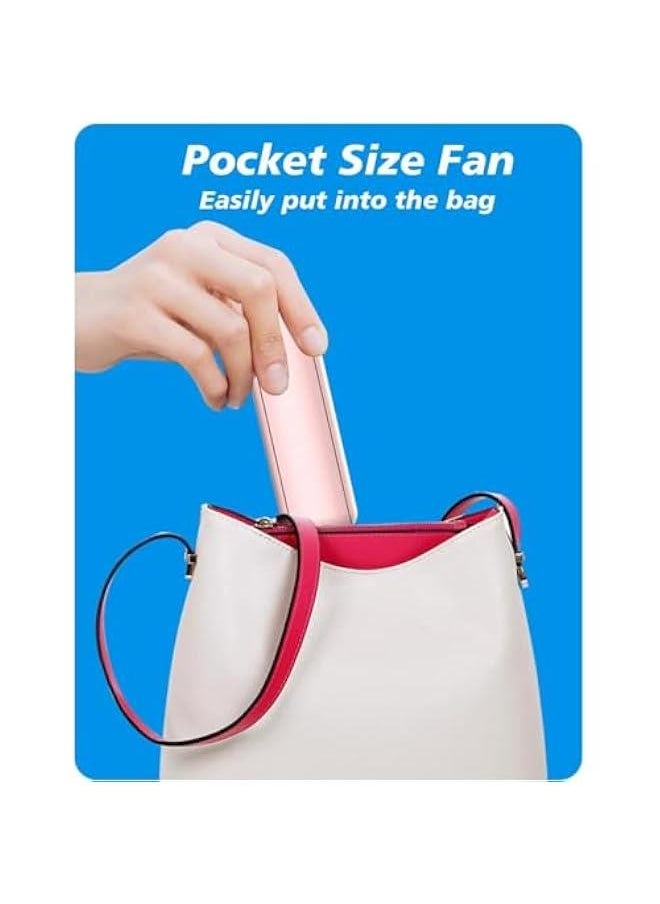 HOOKOR Portable Mini Fan, USB Rechargeable 1200mAh Battery And 3 Adjustable Speeds, Foldable Handheld Personal Eyelash Fan for Girls Women, For Travelling, Outdoor (White)  - Image 5