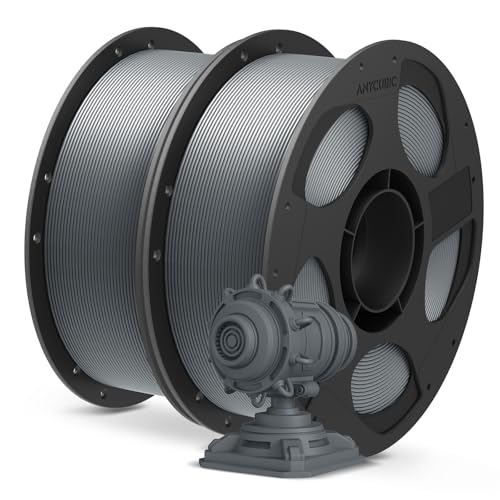 ANYCUBIC PLA Plus (PLA+), 3D Printer Filament 1.75mm Bundle, Dimensional Accuracy +/- 0.02mm, High Toughness, Print with Most FDM 3D Printers, 1KG Reusable Spool, 2kg, Grey + Grey - Image 1